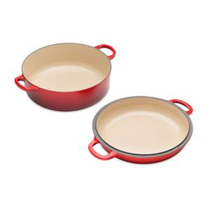 Outlet price 265.30€ - Multifunctional 2-in-1 Casserole Pan, Size 26 – Colors: Cerise & Flint

