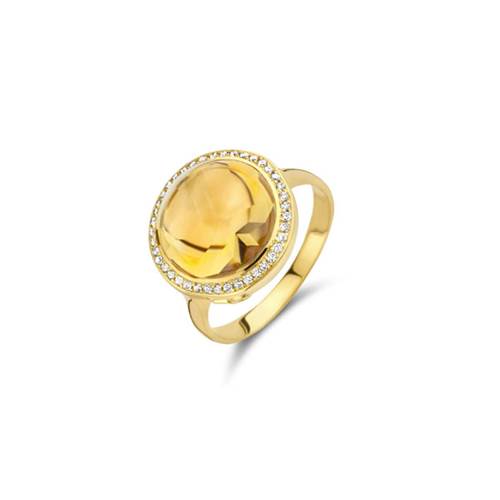 Ring diamond citrine